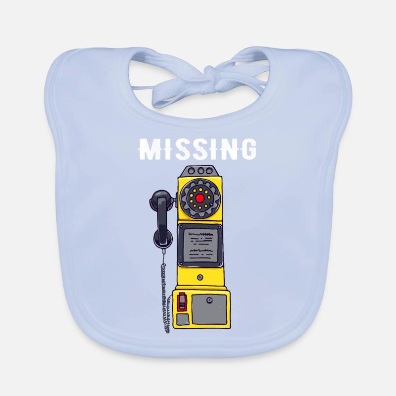 Missing Pay Phone Retro Missing Pay Phone Funny Organic Baby Bibs