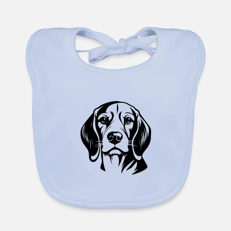 Beagle Dog Head Organic Baby Bibs
