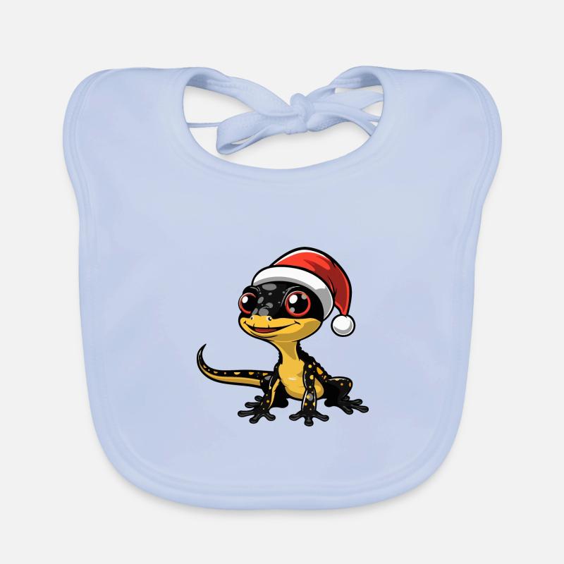 Lizard Christmas Organic Baby Bibs