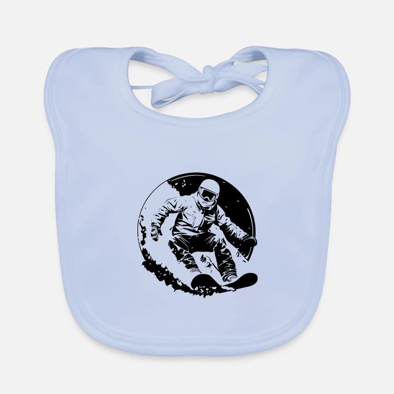 Silhouette de snowboard Bavoir bio Bébé