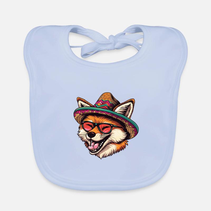 Fuchs Comic Lustig Sombrero Baby Bio-Lätzchen