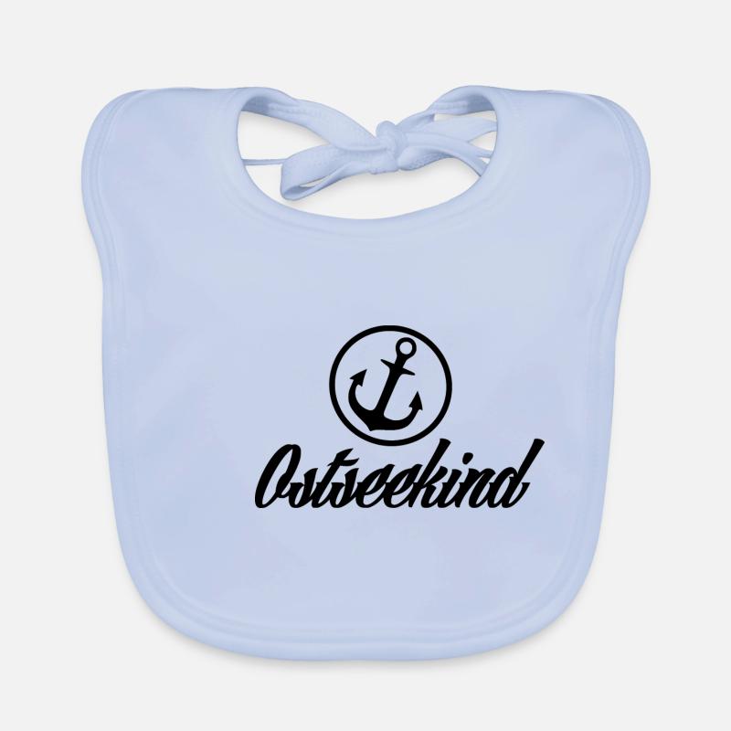 Ostsee-Kind mit Anker [black] Baby Bio-Lätzchen