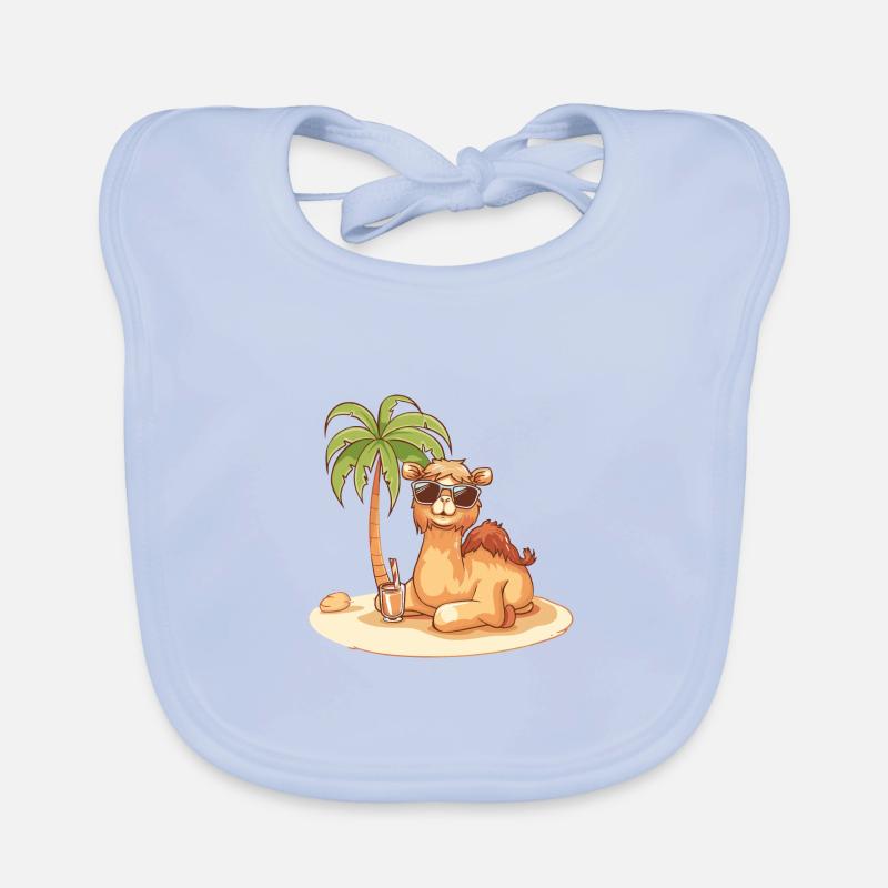 Kamel Sommer Strand Comic Baby Bio-Lätzchen