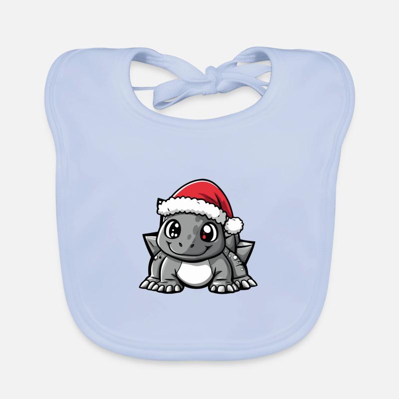 Dinosaur Stegosaurus Christmas Cute Organic Baby Bibs
