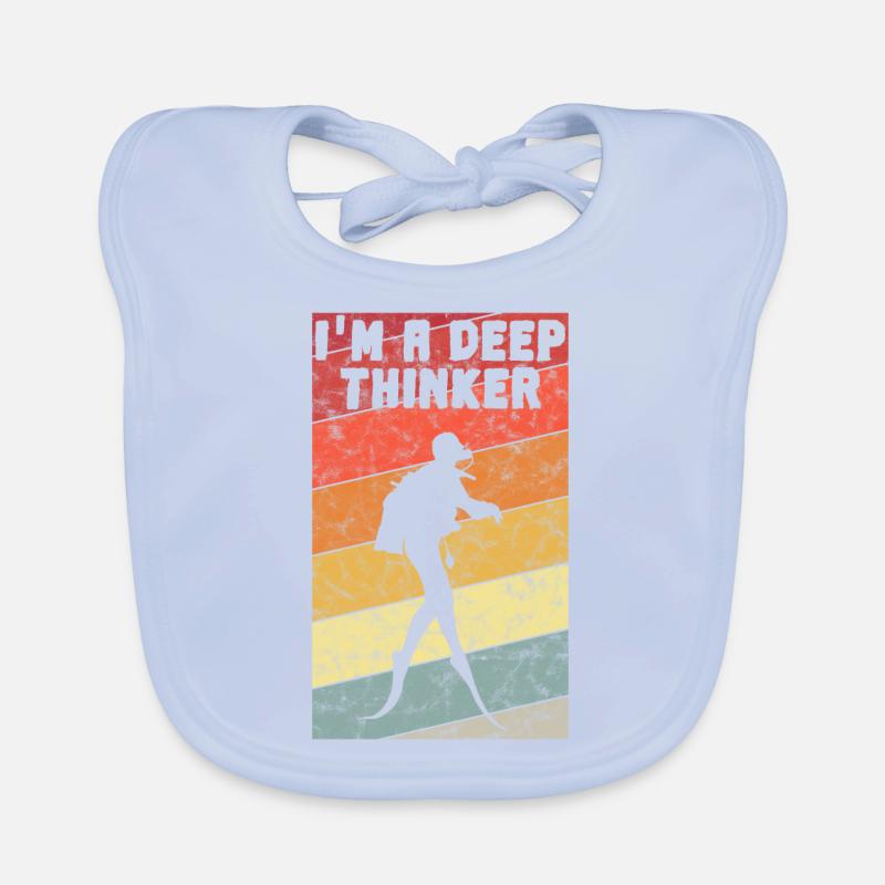 I'm a depp Thinker Diver Diving Diver Retro Organic Baby Bibs