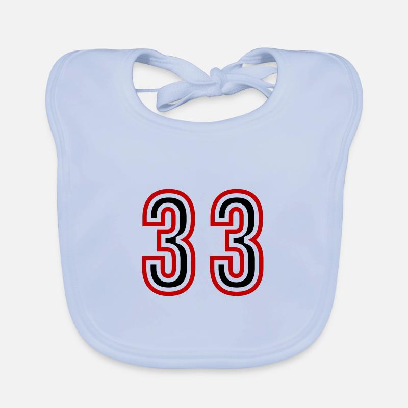 33 Number Years Jersey Organic Baby Bibs