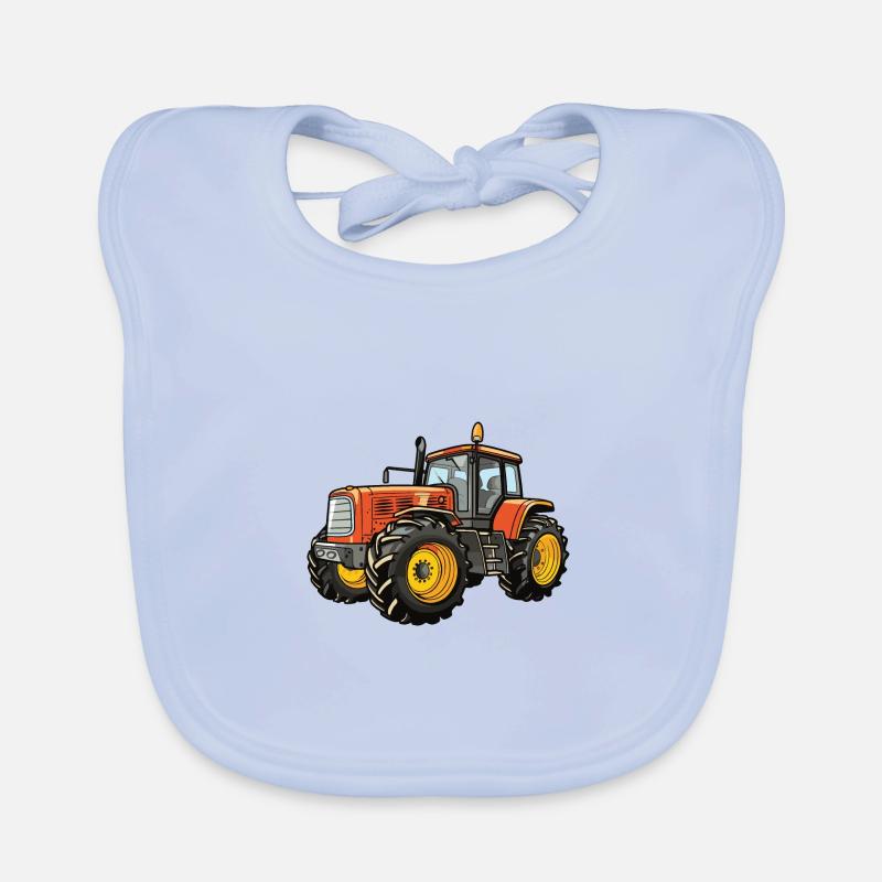 Tractor Farmer Icon Organic Baby Bibs