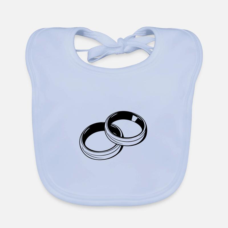 Wedding Rings Symbol Silhouette Wedding Organic Baby Bibs