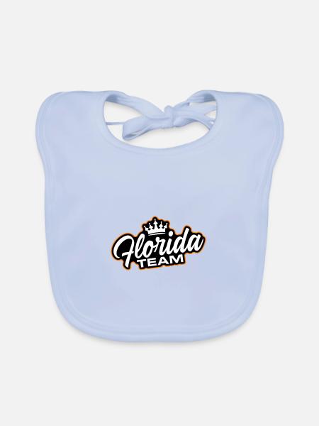Équipe de Floride - Bavoir bio Bébé - bleu ciel - Devant