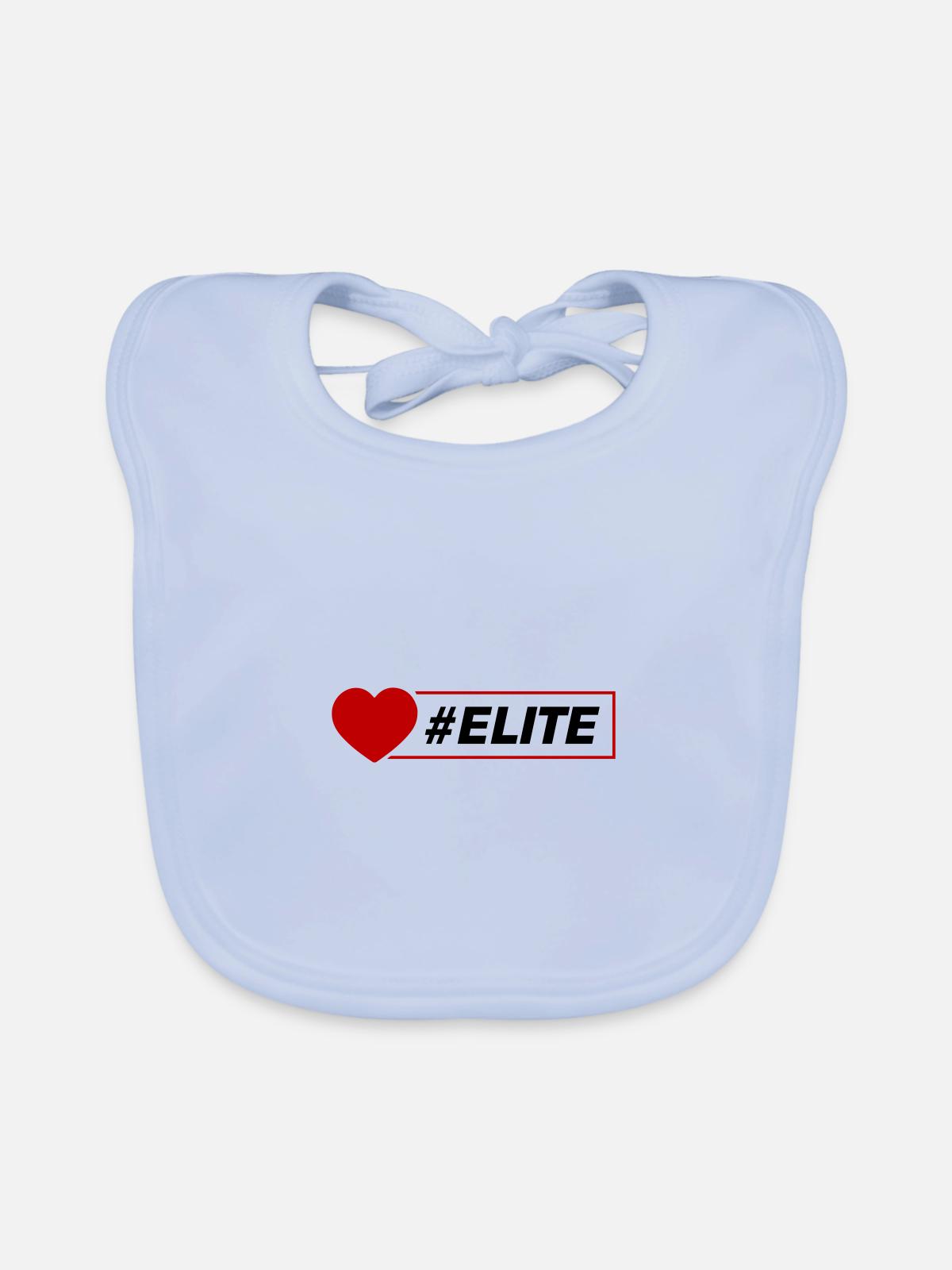 Elite Herz - Baby Bio-Lätzchen - sky Blue - Vorne