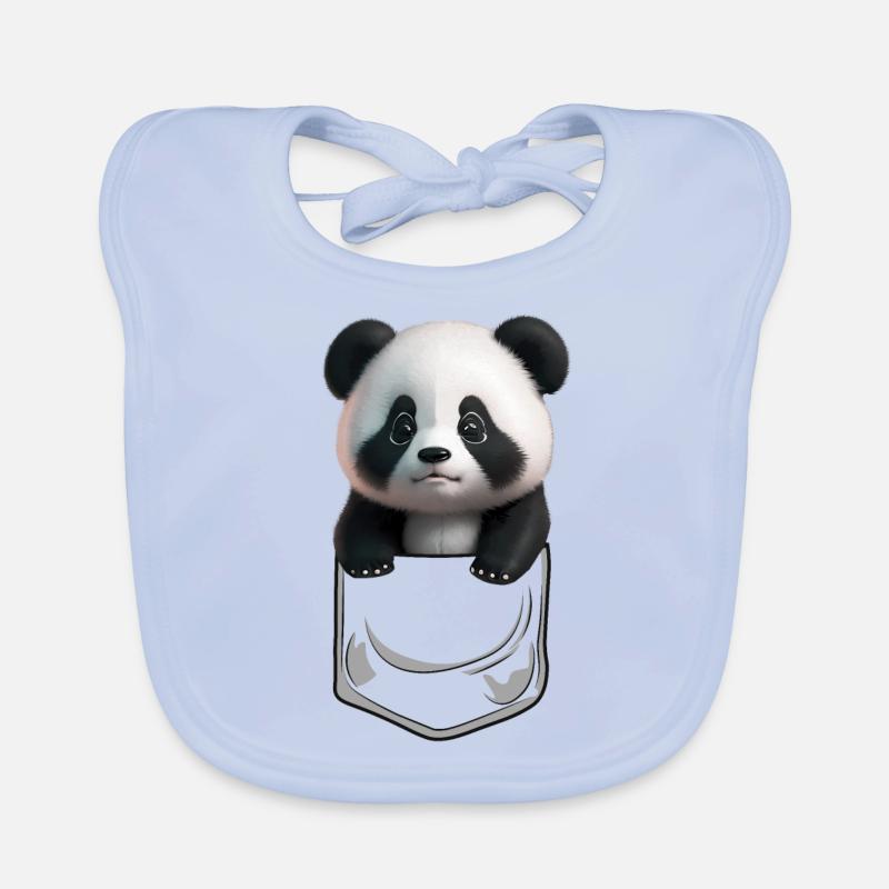Bébé Panda Poitrine Noir Bavoir bio Bébé