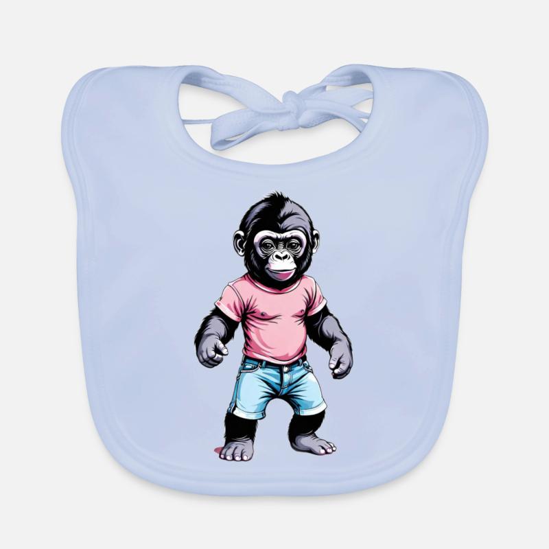 Gorille Boxeur Boxe Bavoir bio Bébé