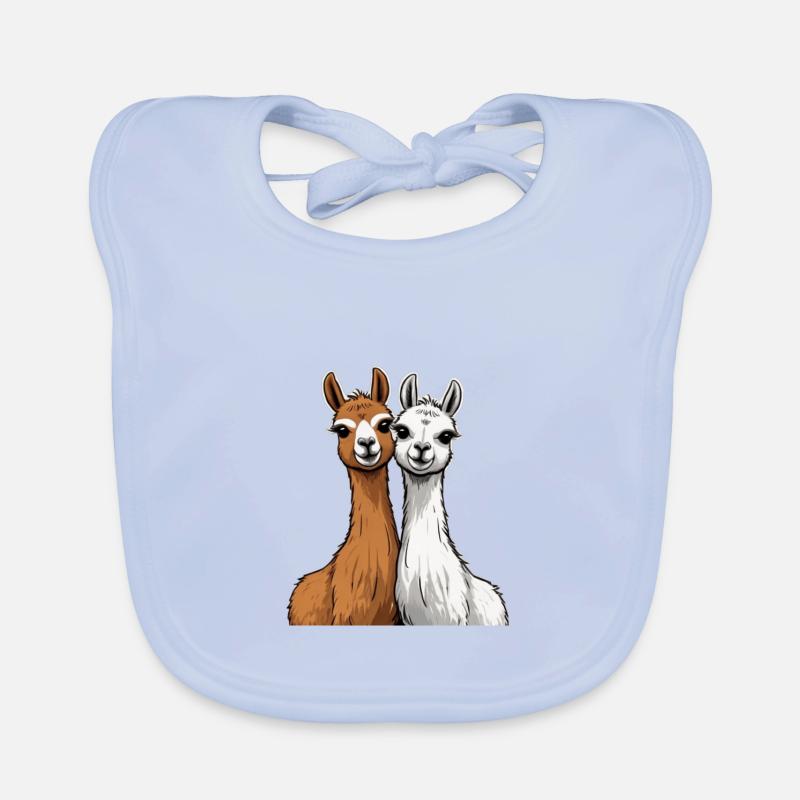 Deux lamas mignons Bavoir bio Bébé