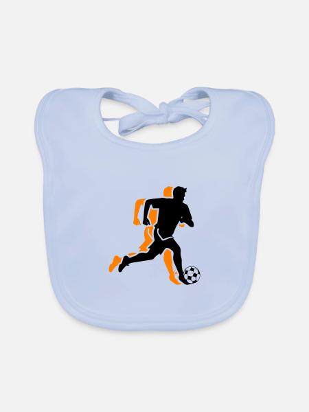 Footballeur Symbole Joueur De Football Homme - Bavoir bio Bébé - bleu ciel - Devant