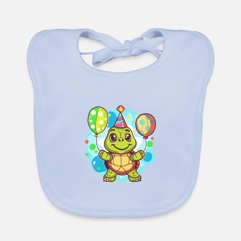 Bande dessinée d’anniversaire de tortue Bavoir bio Bébé