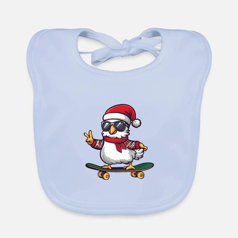 Chicken Christmas Funny Organic Baby Bibs