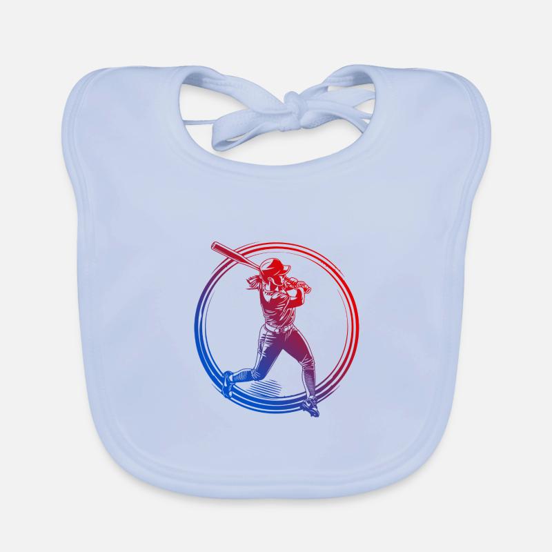 Silhouette de baseball coloré Bavoir bio Bébé