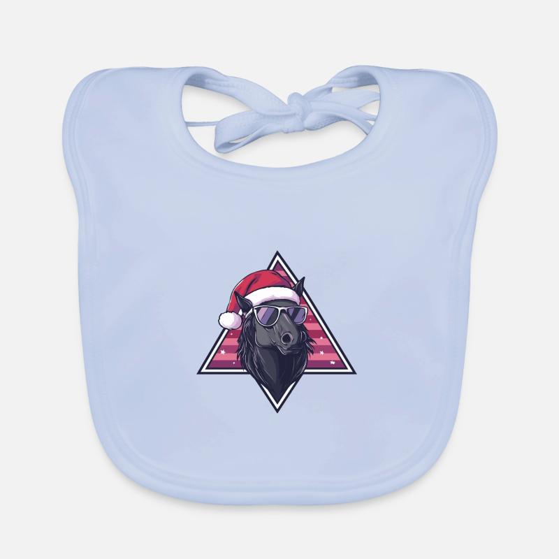 Cheval Noël Cool Bavoir bio Bébé