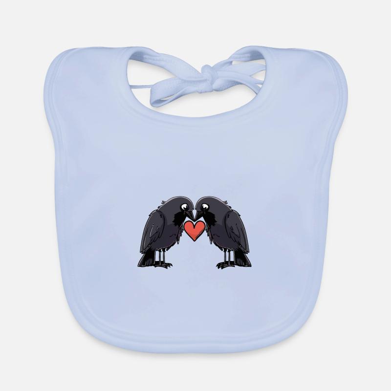Corbeau Couple Crow e Saint-Valentin Bavoir bio Bébé