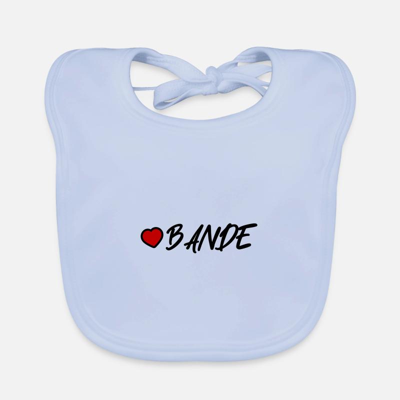 Bande Herz - Baby Bio-Lätzchen - sky Blue