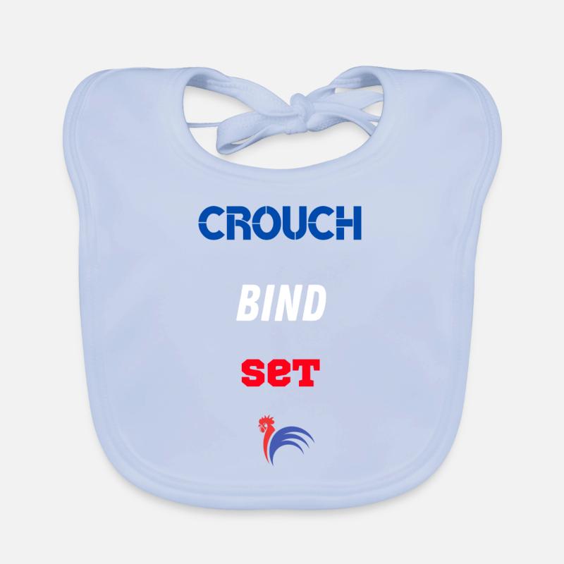 Les 3 commandements au rugby - Bavoir bio Bébé - bleu ciel