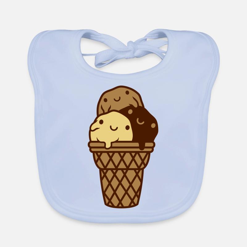 Süße 3 Eiskugeln Waffel Baby Bio-Lätzchen