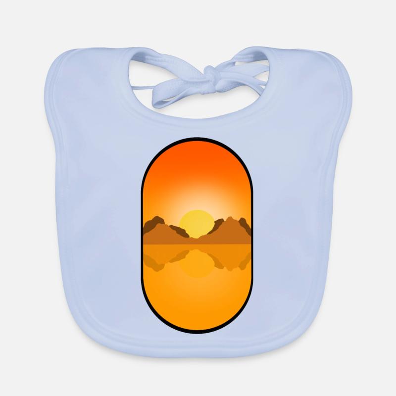 Sunset Design Logo - Bavoir bio Bébé - bleu ciel