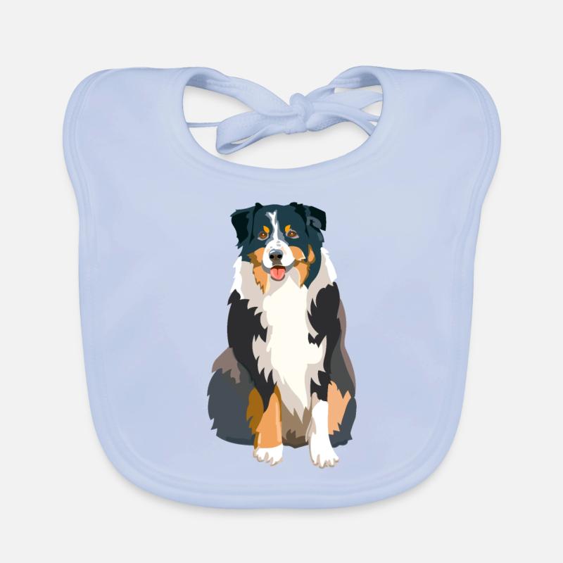 Australian Shepherd Organic Baby Bibs