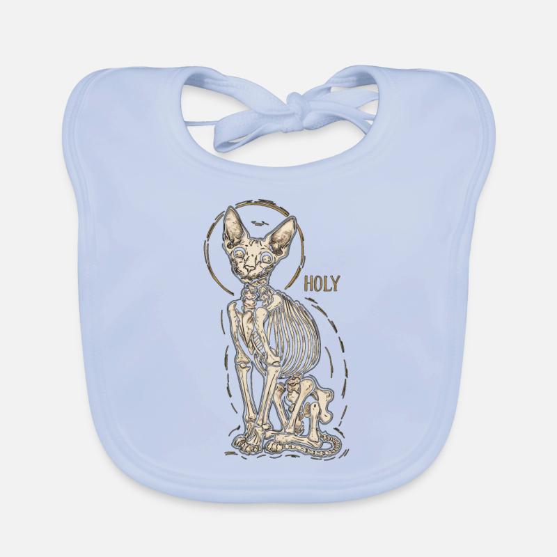 Cat Sphinx Skeleton Tattoo Organic Baby Bibs