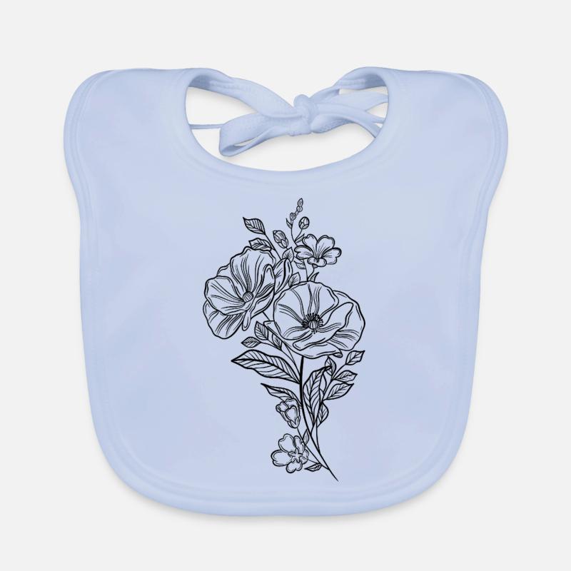 Blume - Baby Bio-Lätzchen - sky Blue