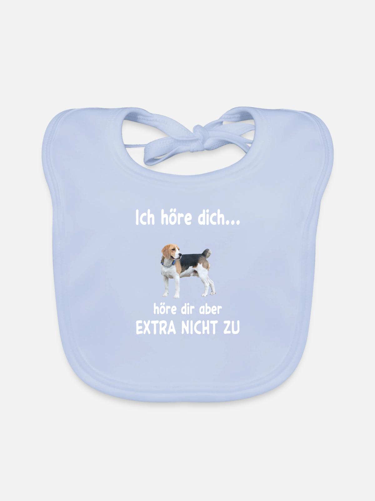 Beagle Hund - Beagle - Baby Bio-Lätzchen - sky Blue - Vorne