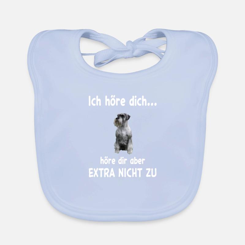 Schnauzer Hund - Schnauzer - Baby Bio-Lätzchen - sky Blue
