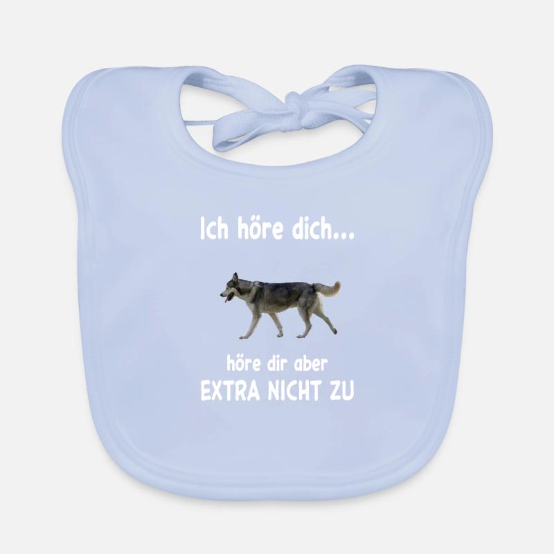 Husky Hund - Husky - Baby Bio-Lätzchen - sky Blue