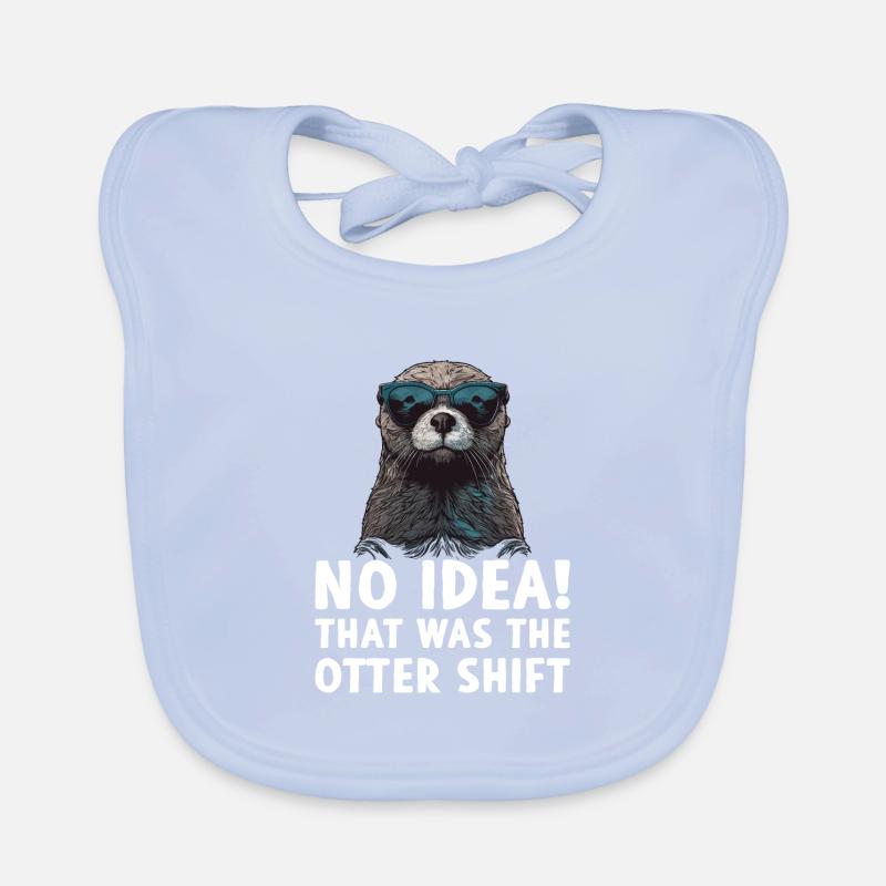 Otter Otter Cool otter with sunglasses Organic Baby Bibs