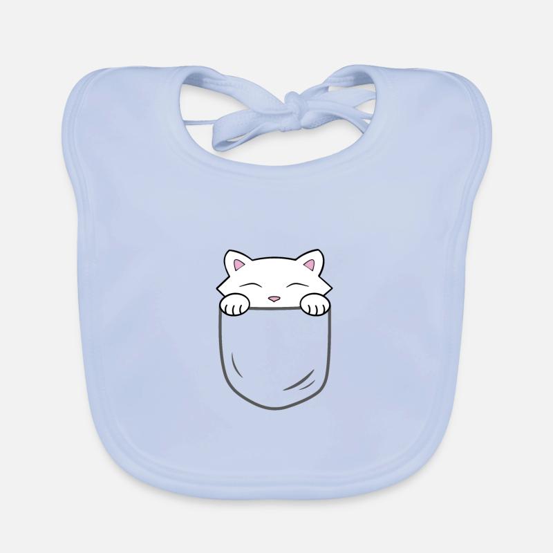 Chat mignon assis dans une poche Bavoir bio Bébé