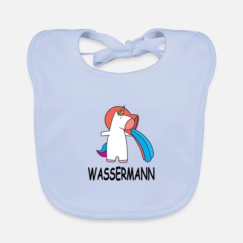 Sternzeichen Wassermann Einhorn Geburtstag Baby Bio-Lätzchen