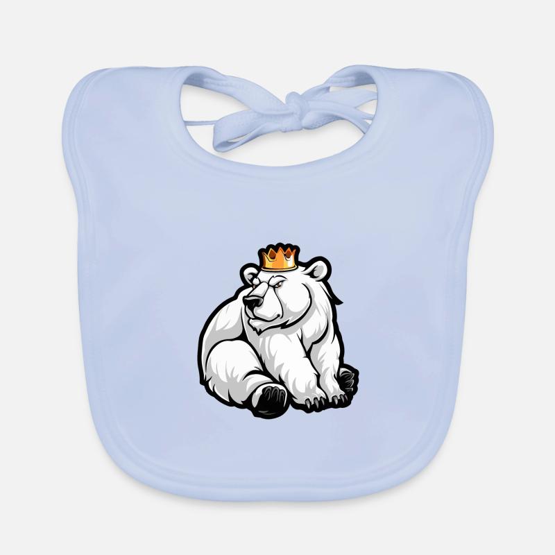 Polar Bear Comic Crown Organic Baby Bibs