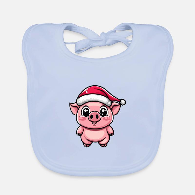 Schwein Weihnachten Niedlich Baby Bio-Lätzchen