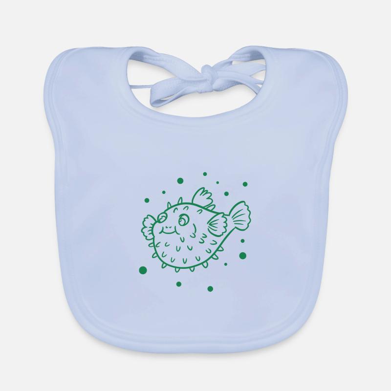 Thick puffer fish Organic Baby Bibs