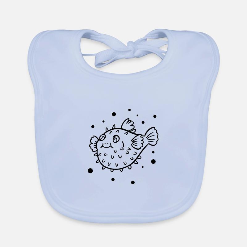 Thick puffer fish Organic Baby Bibs