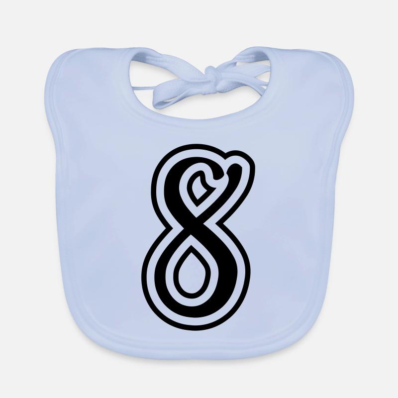 8 Number number Organic Baby Bibs