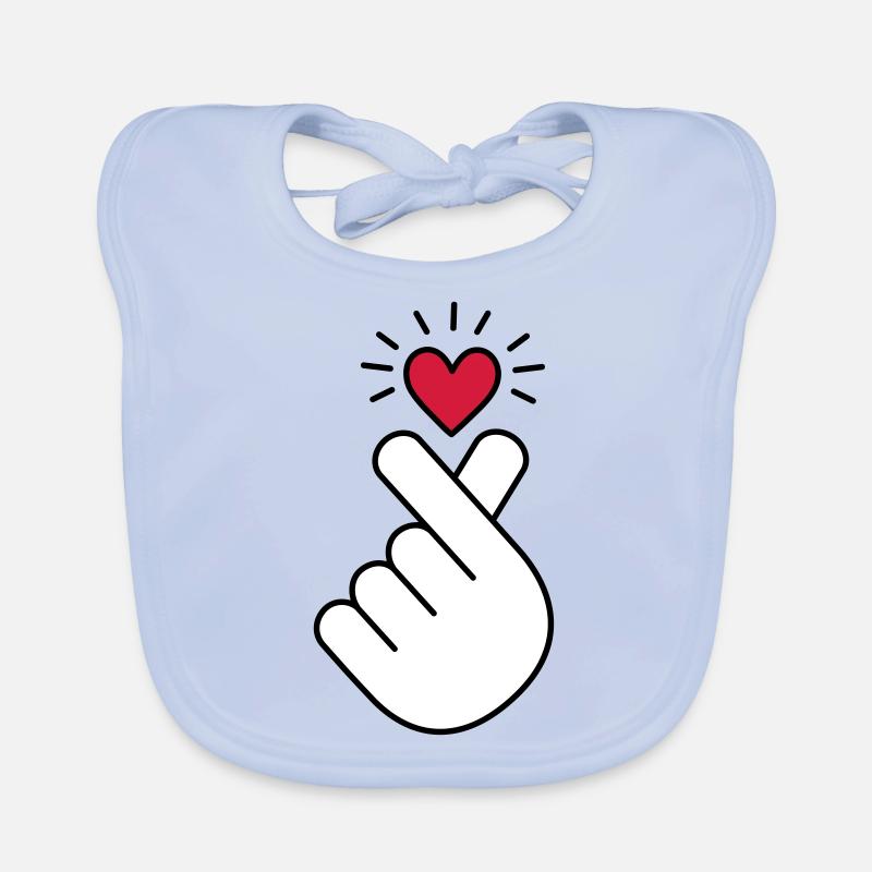 K pop coeur, corée, k pop, musique, symbole, main, pop Bavoir bio Bébé