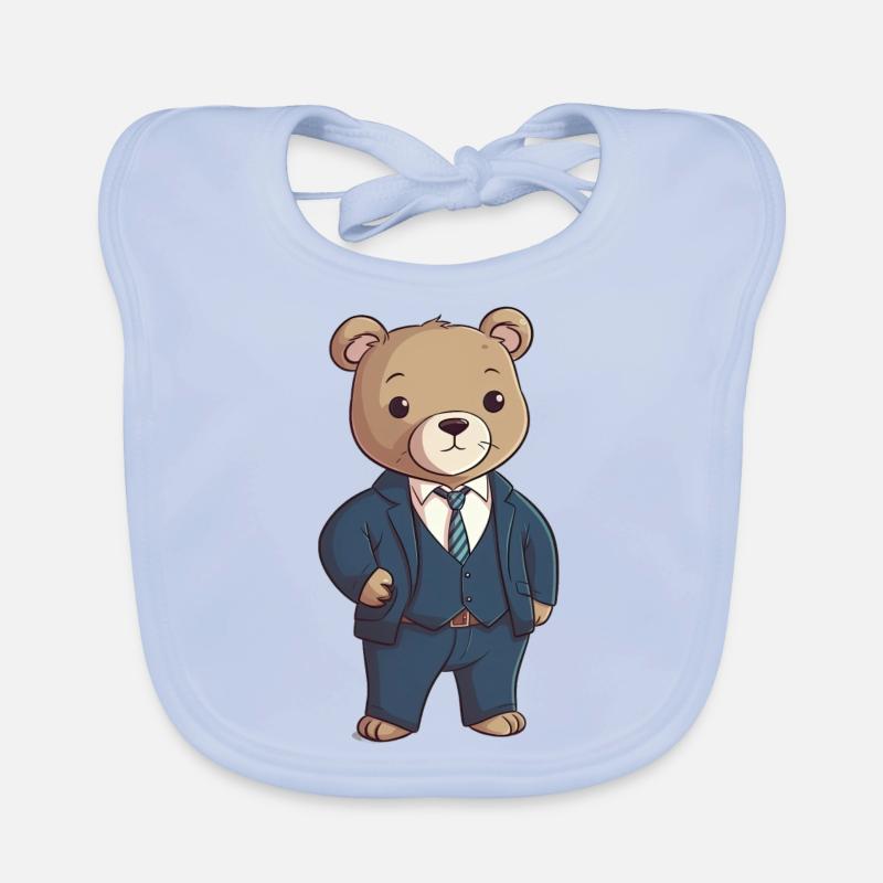Bear in a Suit Organic Baby Bibs