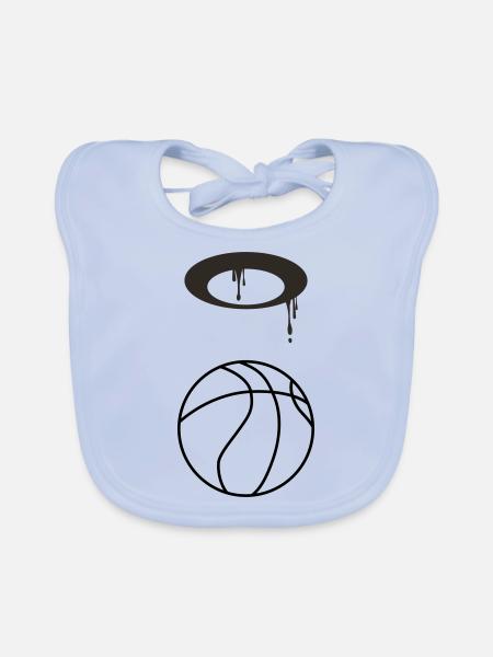 Basket-ball 5 0 05 - Bavoir bio Bébé - bleu ciel - Devant