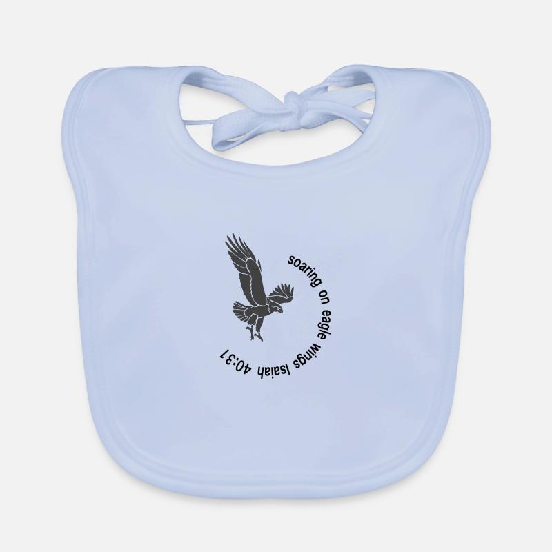 Christian Design Soaring on Eagle Wings Isaiah 40 Organic Baby Bibs