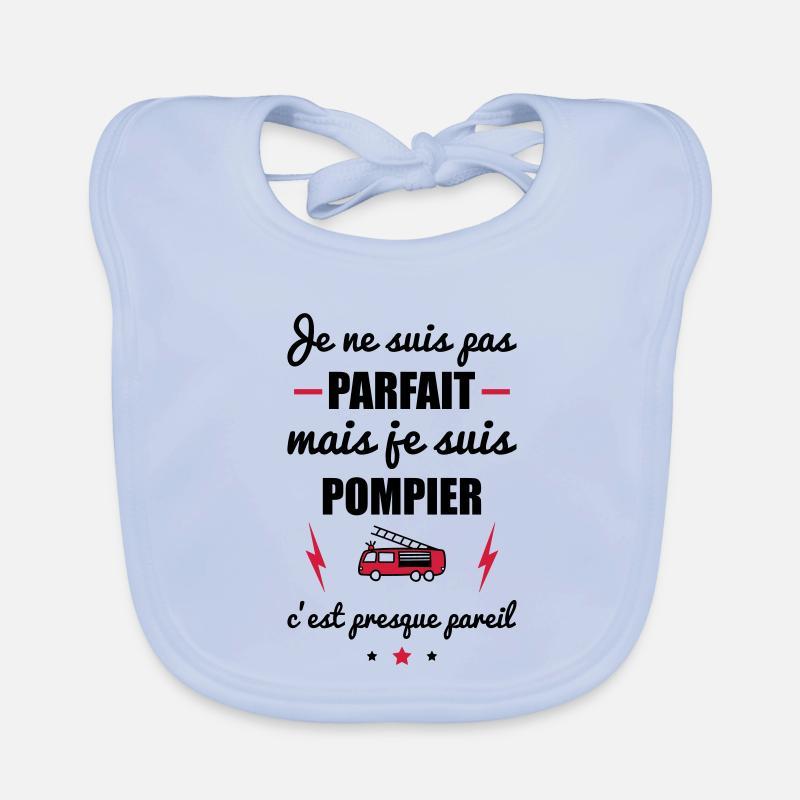 pas parfait mais pompier, cadeau pompiers Bavoir bio Bébé