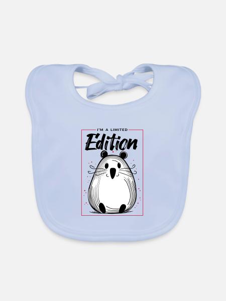 I am a limited edition - Bavoir bio Bébé - bleu ciel - Devant
