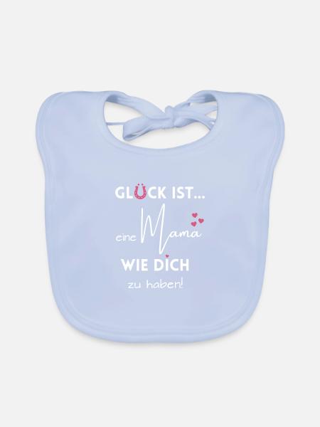 liebevolles Geschenk für die Mama zum Muttertag - Baby Bio-Lätzchen - sky Blue - Vorne