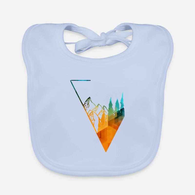 montagnes et forêts panoramiques colorées Bavoir bio Bébé