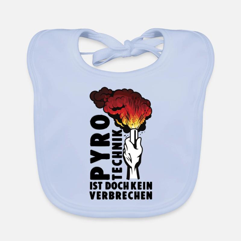 Pyrotechnik ist doch kein Verbrechen Ultras Pyro - Baby Bio-Lätzchen - sky Blue